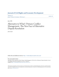 Alternative to What?: Primary Conflict Management