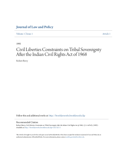 Civil Liberties Constraints on Tribal Sovereignty