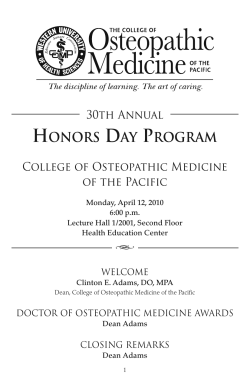 honors day program - Western University of Health Sciences
