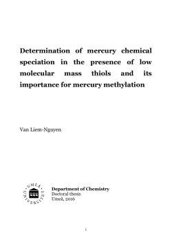 Determination of mercury chemical speciation in the presence of low