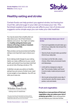 Healthy eating and stroke
