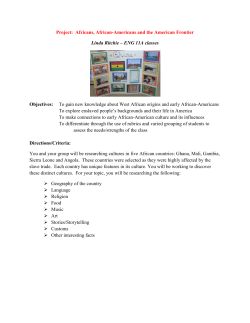 Project: Africans, African-Americans and the American Frontier