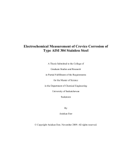 Electrochemical Measurement of Crevice Corrosion of Type AISI