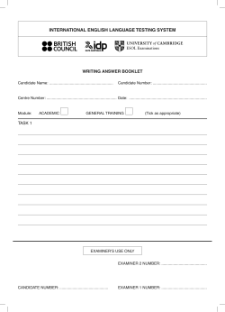 IELTS Writing Answer sheet