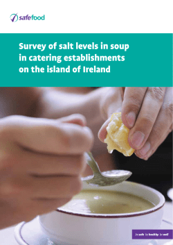 Survey of salt levels in soup in catering establishments