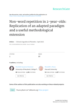 Non-word repetition in 2-year-olds: Replication of an adapted