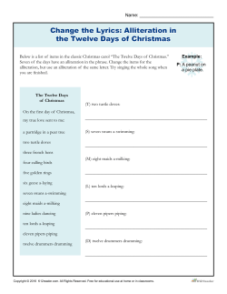 Change the Lyrics: Alliteration in the Twelve Days of