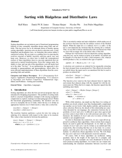 Sorting with Bialgebras and Distributive Laws