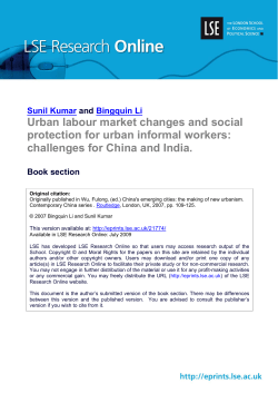 Urban labour market changes and social protection for urban