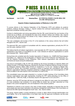 PRESS RELEASE - Department of National Defense