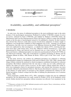 Availability, accessibility, and subliminal perception