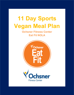 11 Day Sports Vegan Meal Plan