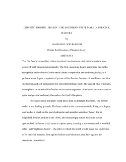 DRINKIN`, FIGHTIN`, PRAYIN`: THE SOUTHERN WHITE MALE IN