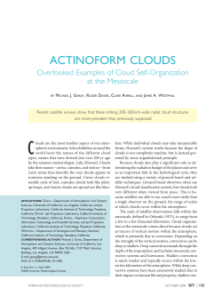 ACTINOFORM CLOUDS - American Meteorological Society