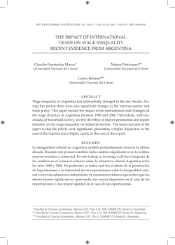 THE IMPACT OF INTERNATIONAL TRADE ON WAGE INEQUALITy
