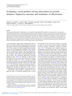Evaluating a social problem solving intervention for juvenile