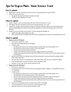 Tips for Degree Plans – Basic Science Track