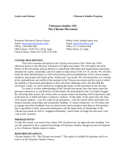 Chicana/o Studies 150: The Chicano Movement