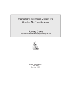 Incorporating Information Literacy into Oberlin`s