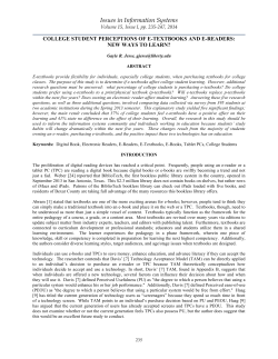 college student perceptions of e-textbooks and e