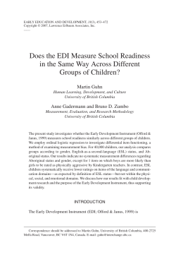 Does the EDI Measure School Readiness in the Same Way Across