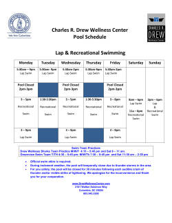 Charles R. Drew Wellness Center Pool Schedule Lap