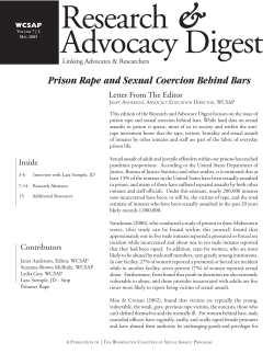 Prison Rape and Sexual Coercion Behind Bars