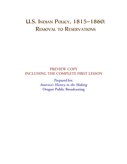 US Indian Policy, 1815&ndash;1860: Removal