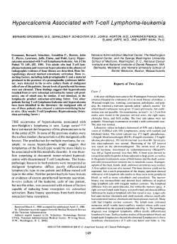 Hypercalcemia Associated with T-cell Lymphoma