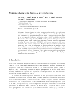 Current changes in tropical precipitation