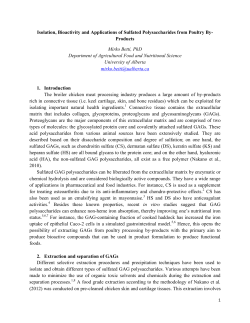 Isolation, Bioactivity and Applications of Sulphated Polysaccharides