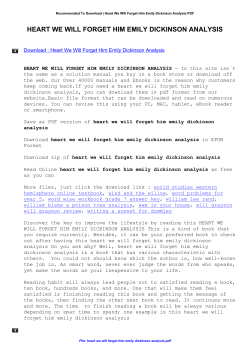 Heart We Will Forget Him Emily Dickinson Analysis