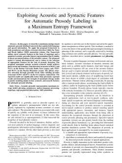 Exploiting Acoustic and Syntactic Features for Automatic