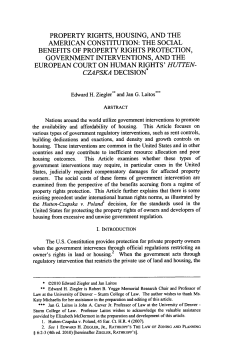 Property Rights, Housing, and the American Constitution