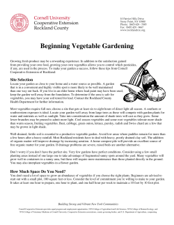 Beginning Vegetable Gardening - Cornell Cooperative Extension