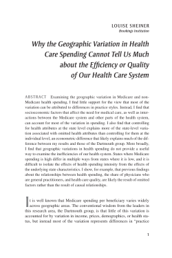 Why the Geographic Variation in Health Care Spending Cannot Tell