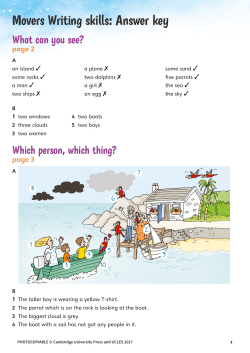 Movers Writing skills: Answer key - World of Fun