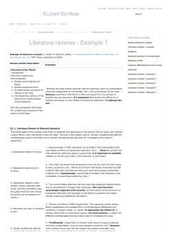 Literature reviews - Example 1 | UQ Student Services