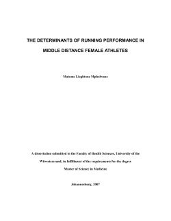 THE DETERMINANTS OF RUNNING PERFORMANCE IN MIDDLE