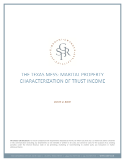 the texas mess: marital property characterization of trust income