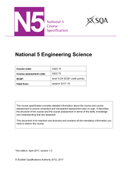 N5 Engineering Science Course Specification 2017-18 session