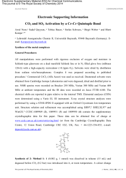 Electronic Supporting Information CO2 and SO2 Activation by a Cr