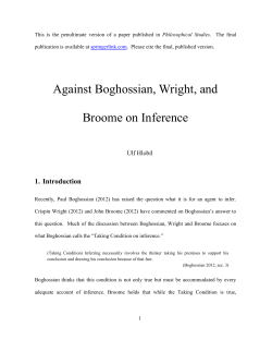 Against Boghossian, Wright, and Broome on Inference