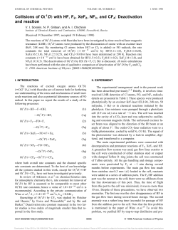 Collisions of O&bdquo;1D&hellip; with HF, F2, XeF2, NF3, and CF4: Deactivation