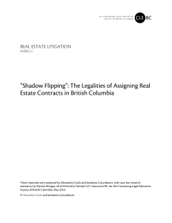 “Shadow Flipping”: The Legalities of Assigning Real Estate