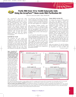 Purify RNA from 10 to 10000 Eukaryotic Cells Using the ArrayPure