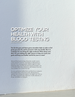 OPTIMIZE YOUR HEALTH WITH BLOOD TESTING