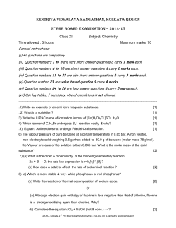 3rd Pre-board Question Paper - Kendriya Vidyalaya No.1 AFS