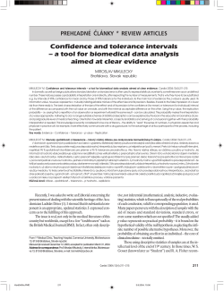 Confidence and tolerance intervals &mdash; a tool for biomedical data