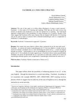 FACEBOOK AS A TOOL FOR L2 PRACTICE Kyria Rebeca Finardi